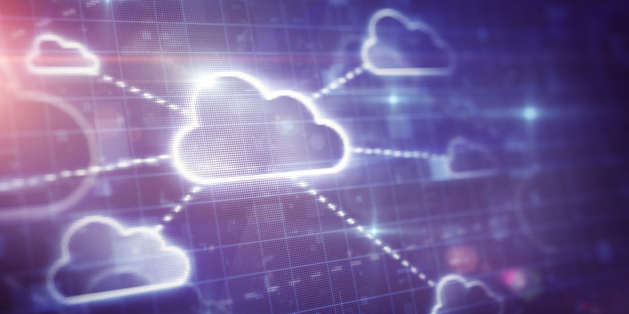 Cloud network on digital screen Purchase Requisition Management System